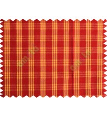 Yellow red checks main cotton curtain designs
